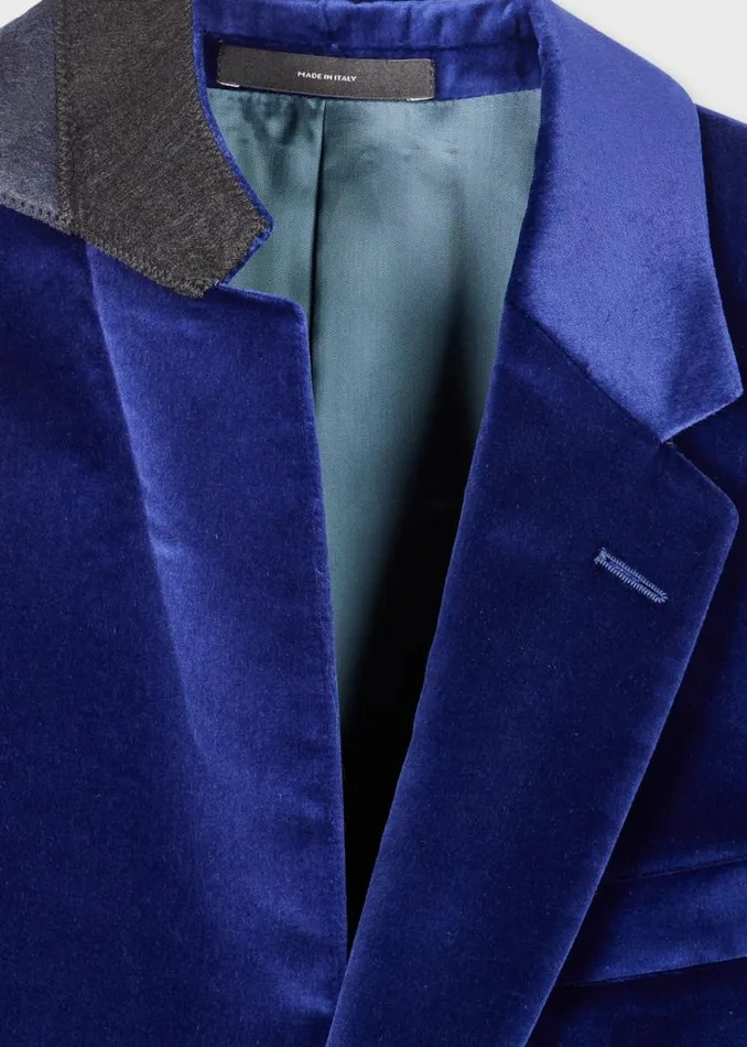 Mens Paul Smith Blazers The Soho 8211 TailoredFit Indigo Velvet Blazer Mens Paul Smith Blazers The Soho 8211 TailoredFit Indigo Velvet Blazer