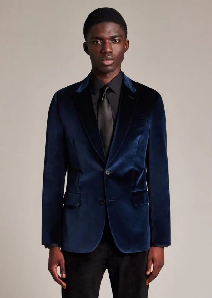 Mens Paul Smith Blazers The Soho 8211 TailoredFit Navy Velvet Blazer
