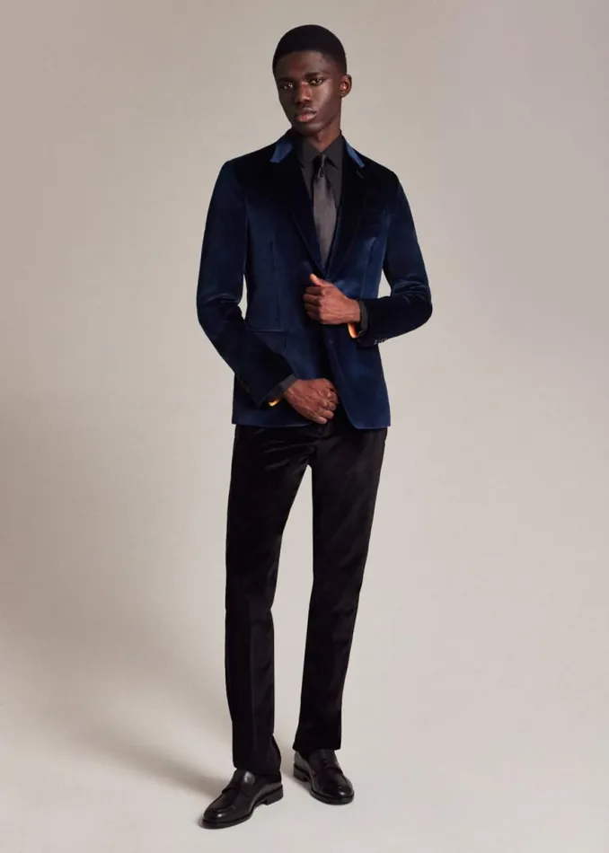 Mens Paul Smith Blazers The Soho 8211 TailoredFit Navy Velvet Blazer