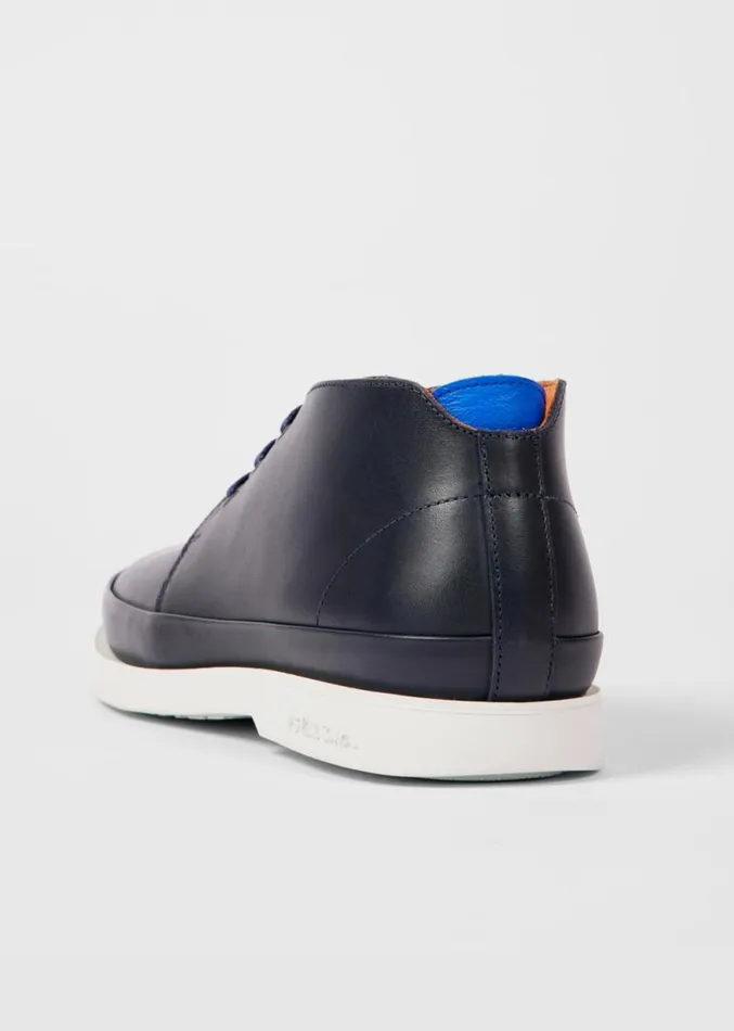 Mens Paul Smith Boots Navy Leather 039Crane039 Chukka Boots Mens Paul Smith Boots Navy Leather 039Crane039 Chukka Boots