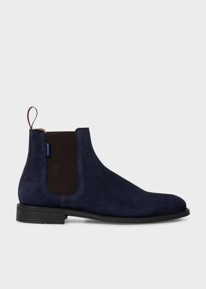 Mens Paul Smith Boots Navy Suede 039Cedric039 Boots