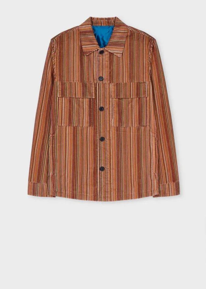 Mens Paul Smith Coats and Jackets 039Signature Stripe039 Corduroy Overshirt