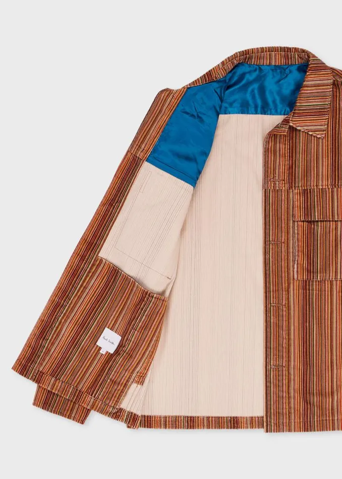 Mens Paul Smith Coats and Jackets 039Signature Stripe039 Corduroy Overshirt Mens Paul Smith Coats and Jackets 039Signature Stripe039 Corduroy Overshirt