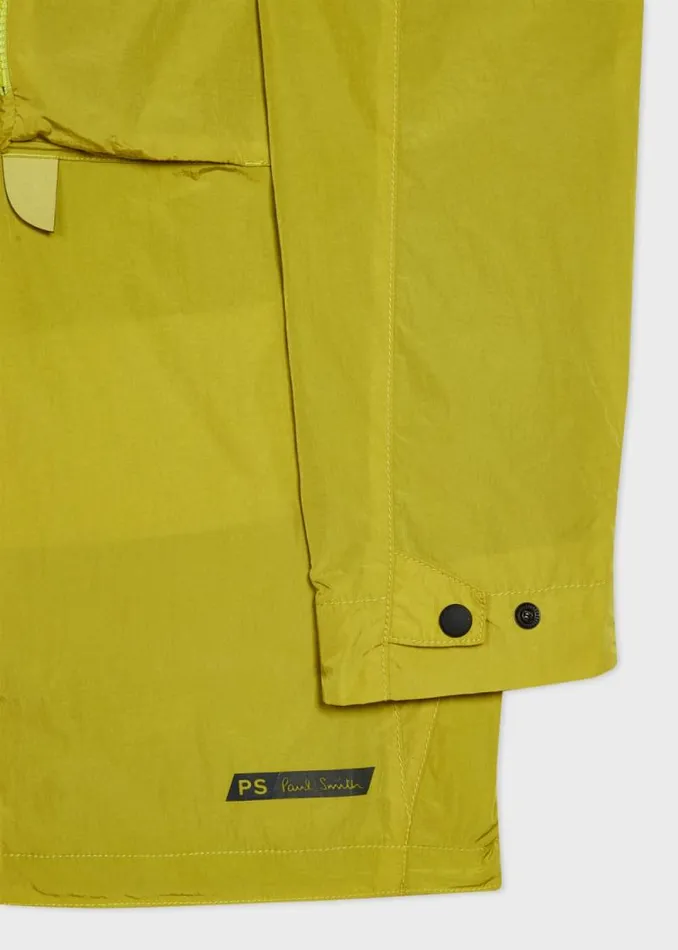 Mens Paul Smith Coats and Jackets Acid Yellow Recycled Nylon Hooded Jacket