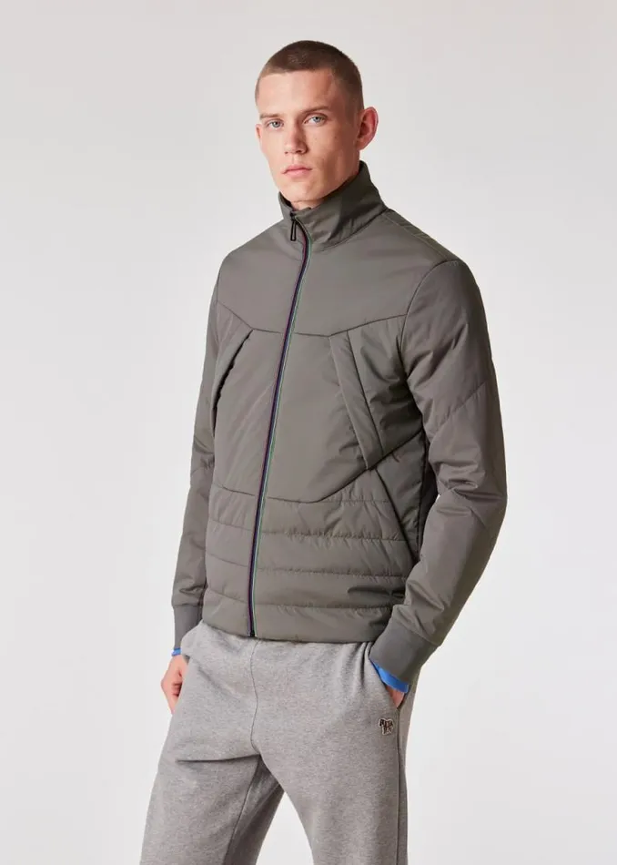 Mens Paul Smith Coats and Jackets Anthracite Mixed Media Jacket
