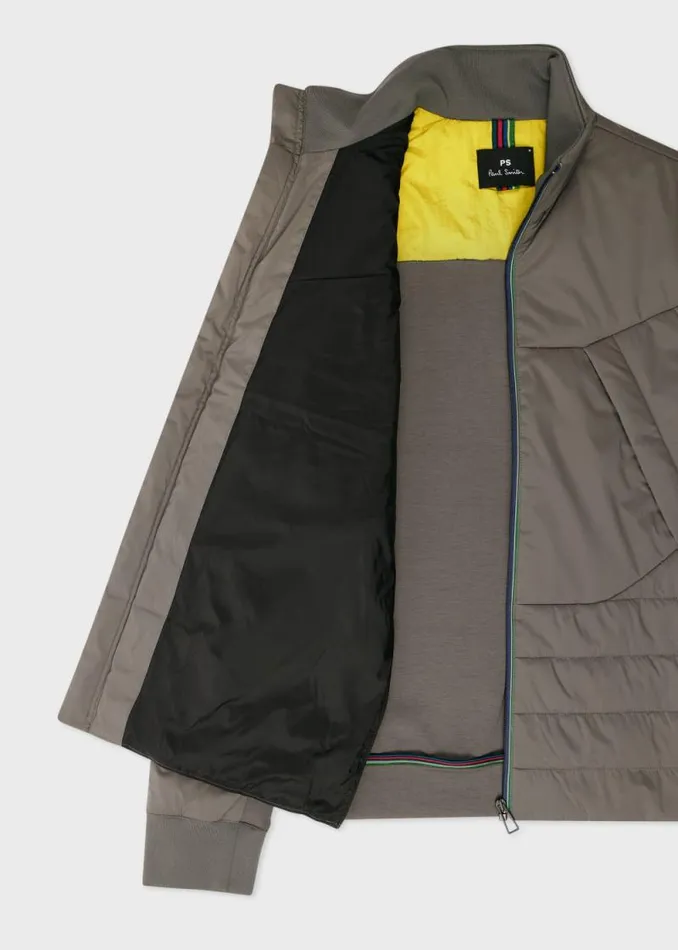 Mens Paul Smith Coats and Jackets Anthracite Mixed Media Jacket Mens Paul Smith Coats and Jackets Anthracite Mixed Media Jacket