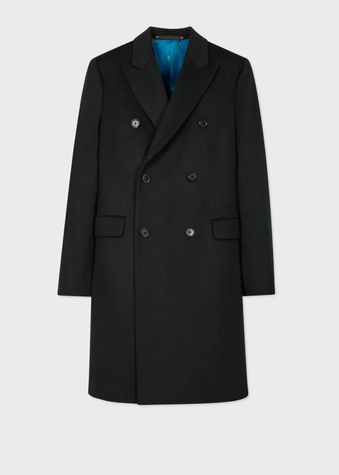 Mens Paul Smith Coats and Jackets Dark Green WoolCashmere Blend Double Breasted Overcoat Mens Paul Smith Coats and Jackets Dark Green WoolCashmere Blend Double Breasted Overcoat