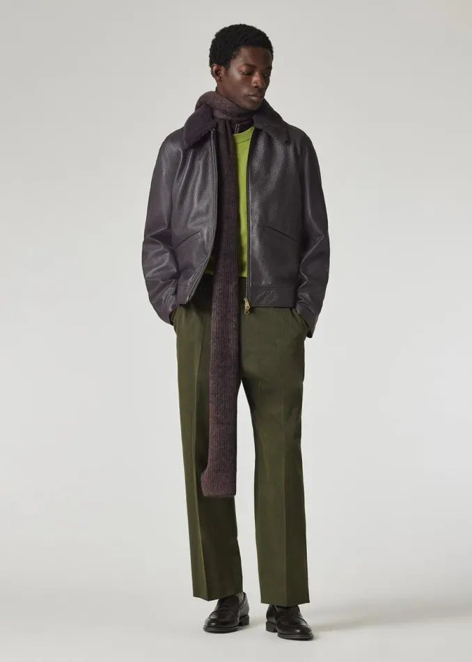 Mens Paul Smith Coats and Jackets Dark Purple Grained Leather Jacket Mens Paul Smith Coats and Jackets Dark Purple Grained Leather Jacket