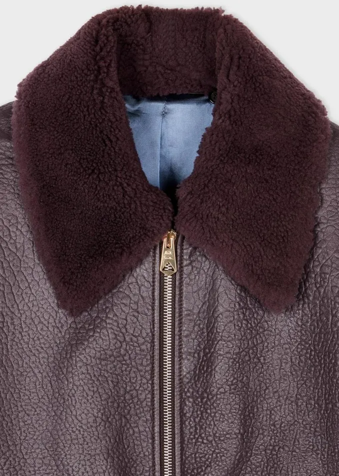 Mens Paul Smith Coats and Jackets Dark Purple Grained Leather Jacket Mens Paul Smith Coats and Jackets Dark Purple Grained Leather Jacket