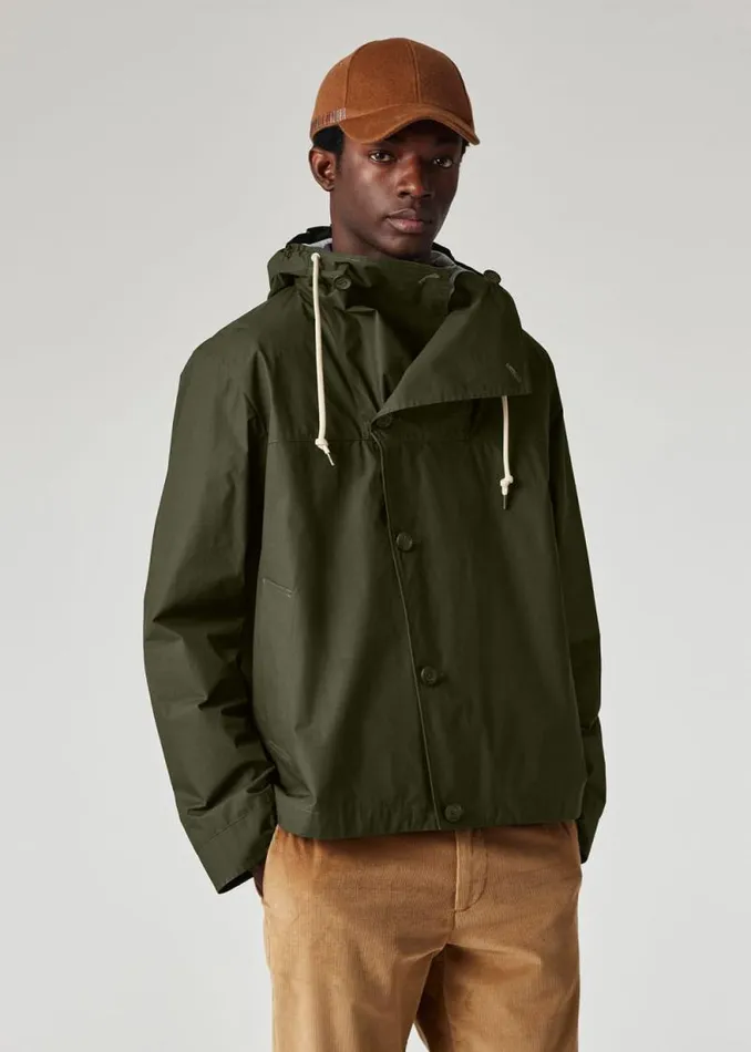 Mens Paul Smith Coats and Jackets Green Cotton Ripstop Parka