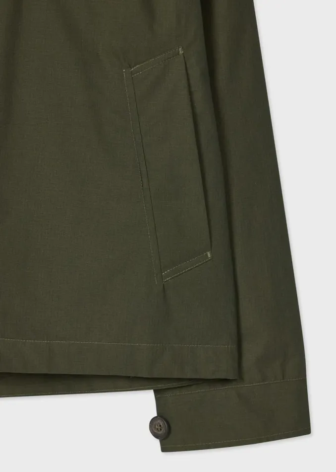 Mens Paul Smith Coats and Jackets Green Cotton Ripstop Parka Mens Paul Smith Coats and Jackets Green Cotton Ripstop Parka