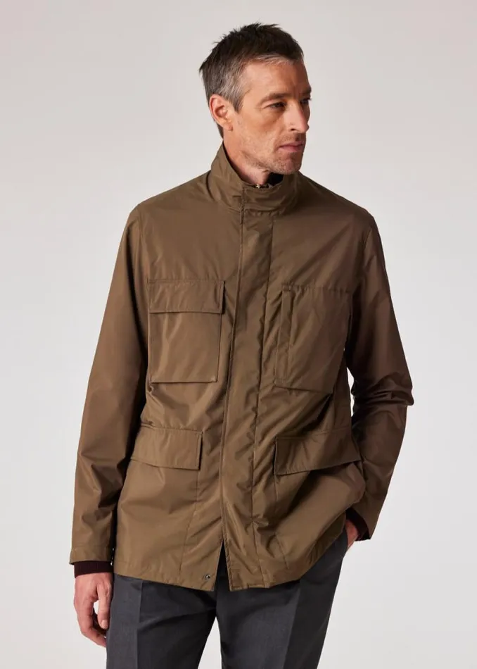 Mens Paul Smith Coats and Jackets Khaki TwoLayer Recycled PolyesterBlend Field Jacket Mens Paul Smith Coats and Jackets Khaki TwoLayer Recycled PolyesterBlend Field Jacket