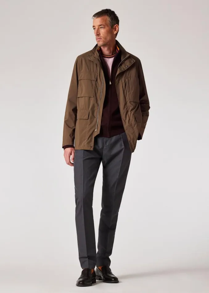 Mens Paul Smith Coats and Jackets Khaki TwoLayer Recycled PolyesterBlend Field Jacket Mens Paul Smith Coats and Jackets Khaki TwoLayer Recycled PolyesterBlend Field Jacket