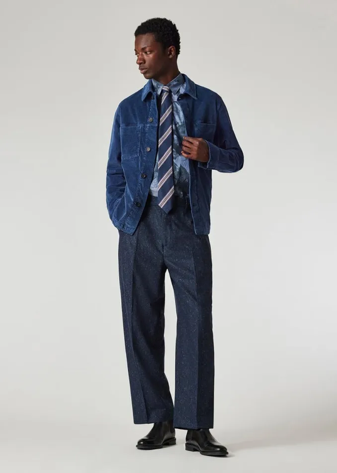 Mens Paul Smith Coats and Jackets Navy Seersucker Corduroy Work Jacket Mens Paul Smith Coats and Jackets Navy Seersucker Corduroy Work Jacket