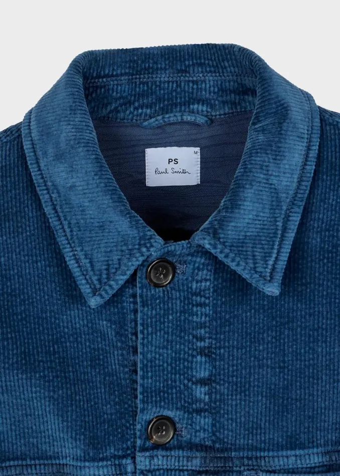Mens Paul Smith Coats and Jackets Navy Seersucker Corduroy Work Jacket Mens Paul Smith Coats and Jackets Navy Seersucker Corduroy Work Jacket