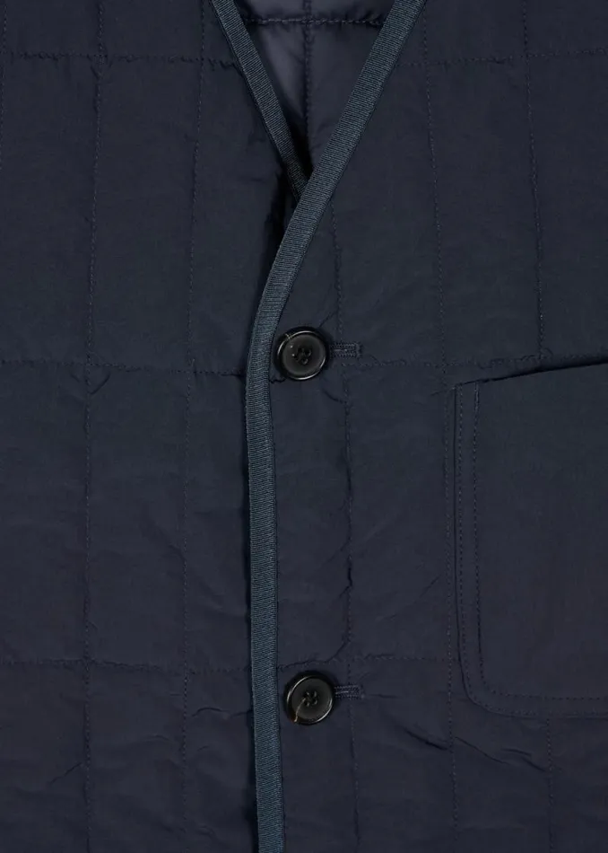Mens Paul Smith Coats and Jackets Navy Textured Nylon Quilted Gilet