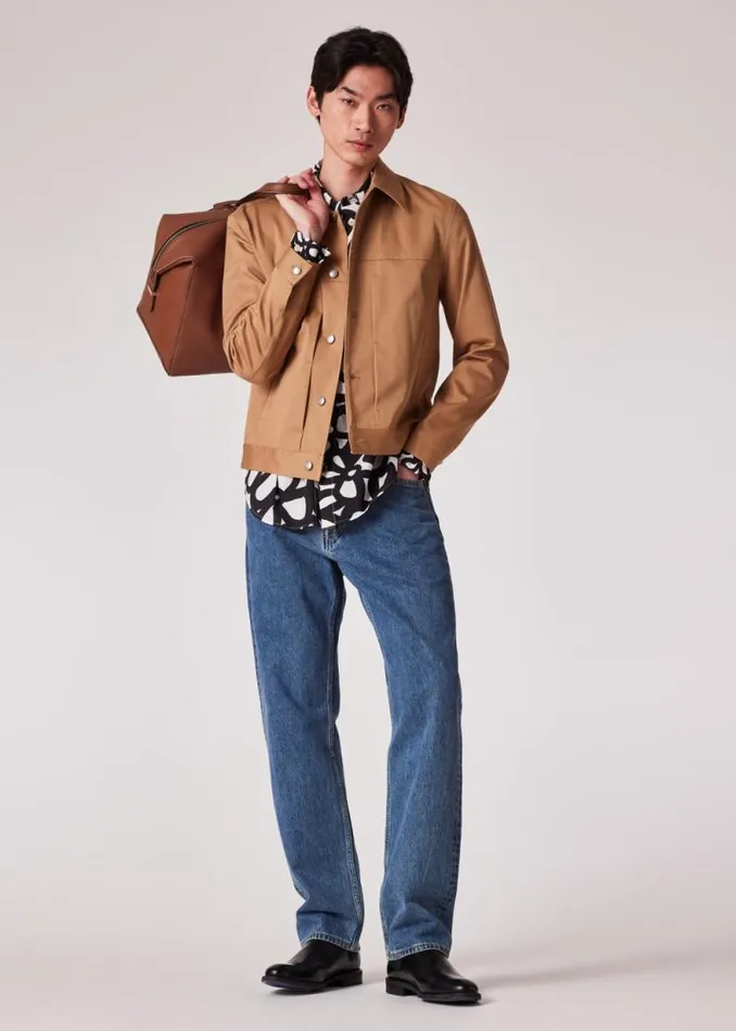 Mens Paul Smith Coats and Jackets Tan Stretch CottonTwill Trucker Jacket Mens Paul Smith Coats and Jackets Tan Stretch CottonTwill Trucker Jacket