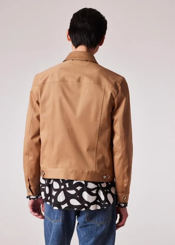 Mens Paul Smith Coats and Jackets Tan Stretch CottonTwill Trucker Jacket Mens Paul Smith Coats and Jackets Tan Stretch CottonTwill Trucker Jacket