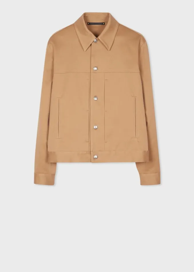 Mens Paul Smith Coats and Jackets Tan Stretch CottonTwill Trucker Jacket Mens Paul Smith Coats and Jackets Tan Stretch CottonTwill Trucker Jacket