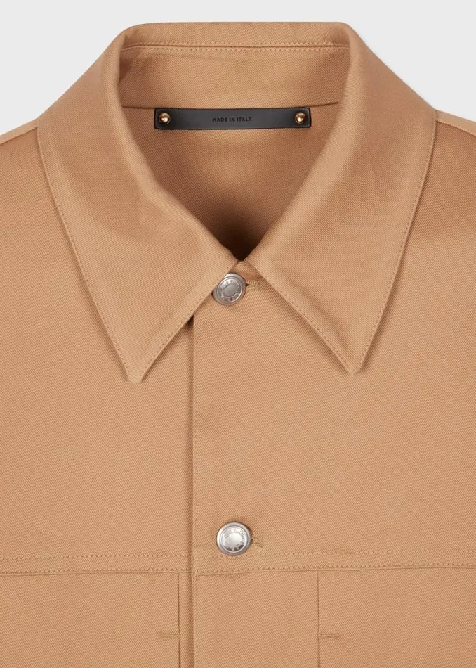 Mens Paul Smith Coats and Jackets Tan Stretch CottonTwill Trucker Jacket Mens Paul Smith Coats and Jackets Tan Stretch CottonTwill Trucker Jacket