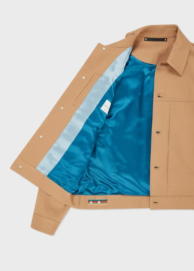 Mens Paul Smith Coats and Jackets Tan Stretch CottonTwill Trucker Jacket Mens Paul Smith Coats and Jackets Tan Stretch CottonTwill Trucker Jacket