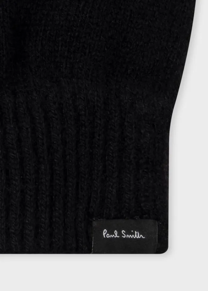 Mens Paul Smith Hats and Gloves Black Fingerless CashmereBlend Gloves Mens Paul Smith Hats and Gloves Black Fingerless CashmereBlend Gloves