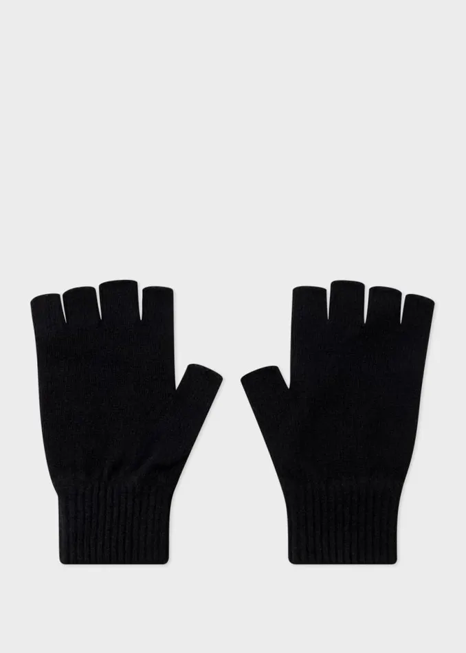 Mens Paul Smith Hats and Gloves Black Fingerless CashmereBlend Gloves Mens Paul Smith Hats and Gloves Black Fingerless CashmereBlend Gloves