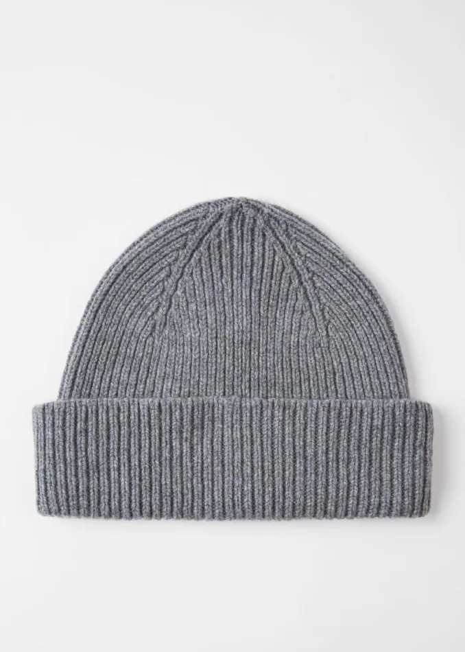Mens Paul Smith Hats and Gloves Grey CashmereBlend Ribbed Beanie Hat Mens Paul Smith Hats and Gloves Grey CashmereBlend Ribbed Beanie Hat