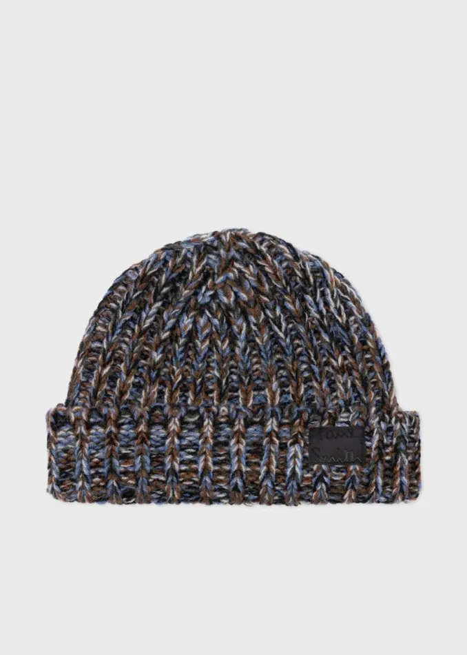 Mens Paul Smith Hats and Gloves Grey Chunky Knitted Twist Beanie