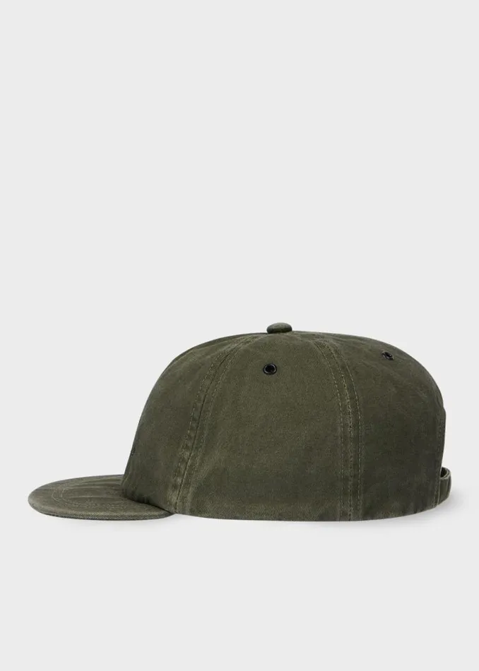 Mens Paul Smith Hats and Gloves Khaki 039Happy039 Cotton Cap