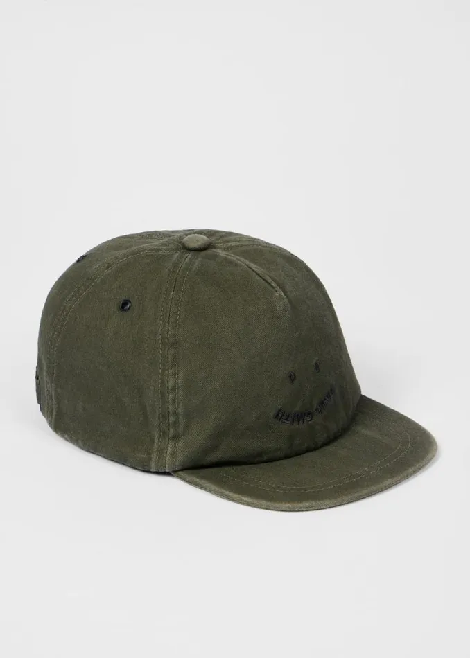 Mens Paul Smith Hats and Gloves Khaki 039Happy039 Cotton Cap Mens Paul Smith Hats and Gloves Khaki 039Happy039 Cotton Cap