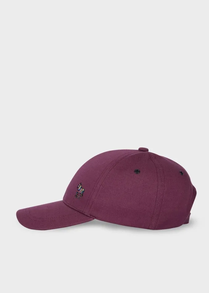 Mens Paul Smith Hats and Gloves Purple Zebra Logo Baseball Cap