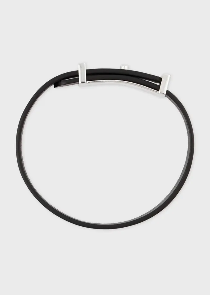 Mens Paul Smith Jewellery and Keyrings Black Signature Buckle Leather Bracelet Mens Paul Smith Jewellery and Keyrings Black Signature Buckle Leather Bracelet