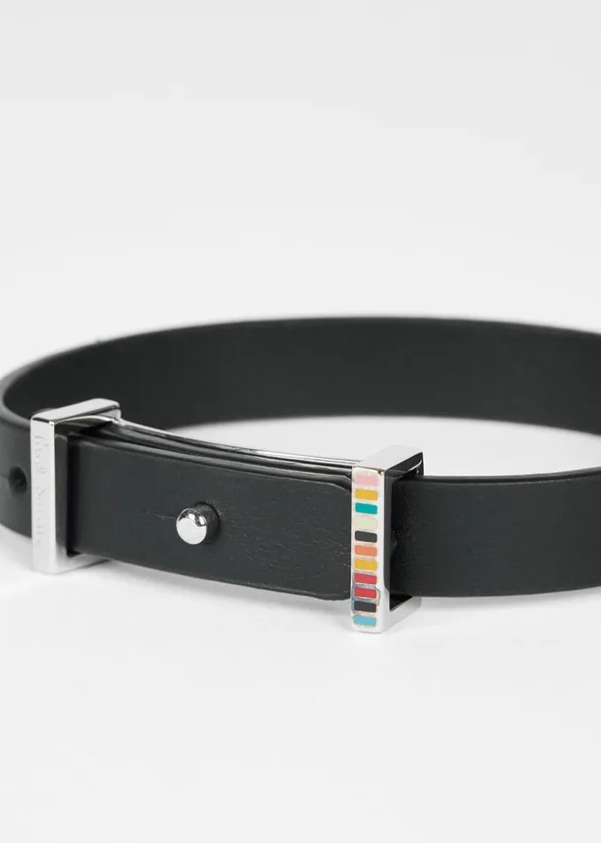 Mens Paul Smith Jewellery and Keyrings Black Signature Buckle Leather Bracelet Mens Paul Smith Jewellery and Keyrings Black Signature Buckle Leather Bracelet