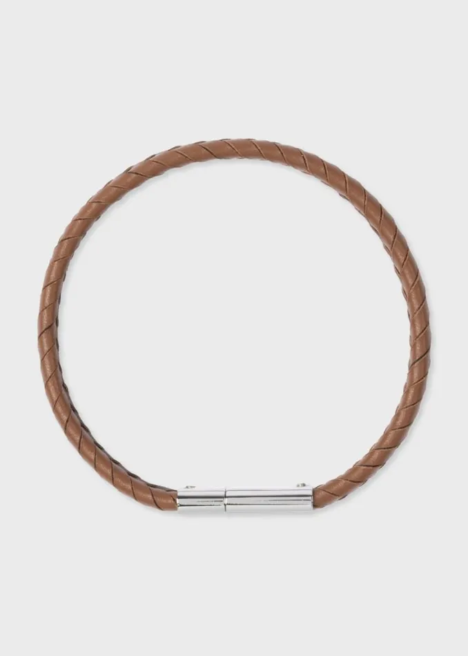Mens Paul Smith Jewellery and Keyrings TwoTone Brown Braided Leather Bracelet Mens Paul Smith Jewellery and Keyrings TwoTone Brown Braided Leather Bracelet