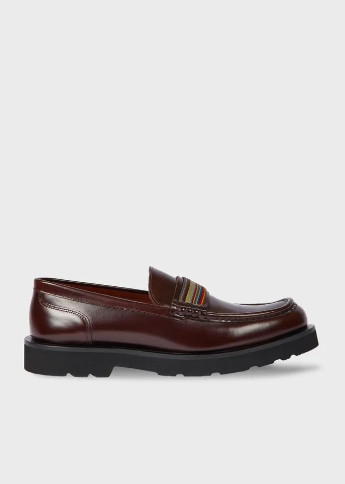 Mens Paul Smith Loafers Bordeaux Leather 039Bancroft039 Loafers