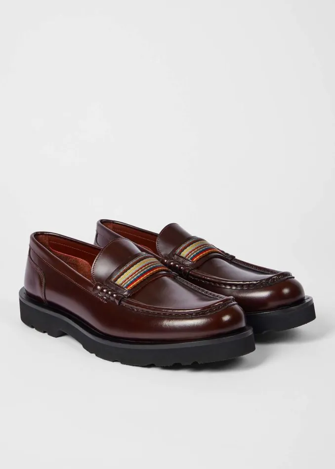 Mens Paul Smith Loafers Bordeaux Leather 039Bancroft039 Loafers