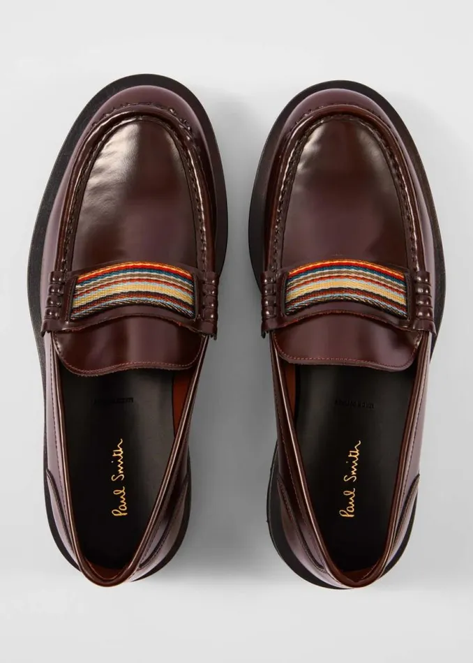 Mens Paul Smith Loafers Bordeaux Leather 039Bancroft039 Loafers