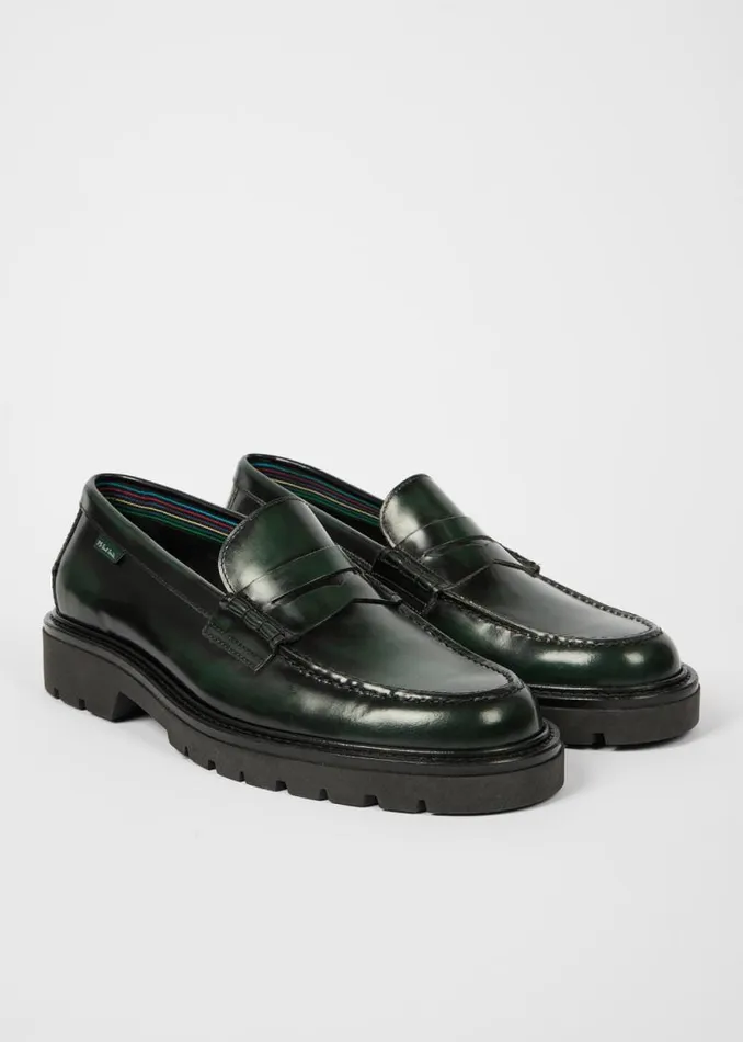 Mens Paul Smith Loafers Dark Green Leather 039Bolzano Loafers Mens Paul Smith Loafers Dark Green Leather 039Bolzano Loafers