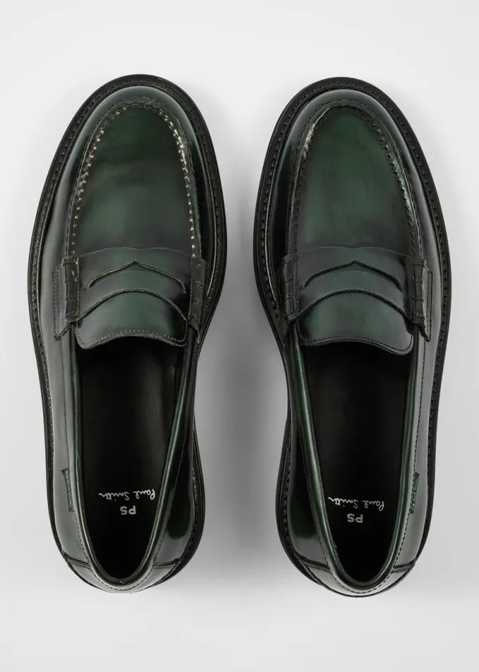 Mens Paul Smith Loafers Dark Green Leather 039Bolzano Loafers Mens Paul Smith Loafers Dark Green Leather 039Bolzano Loafers