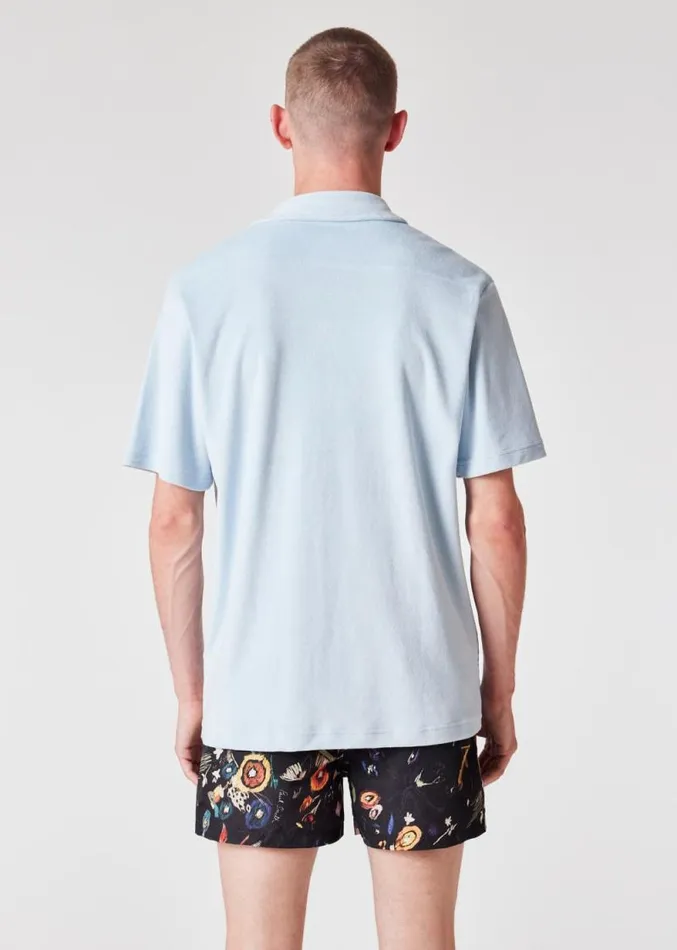 Mens Paul Smith Loungewear Pale Blue Towelling Lounge Shirt Mens Paul Smith Loungewear Pale Blue Towelling Lounge Shirt