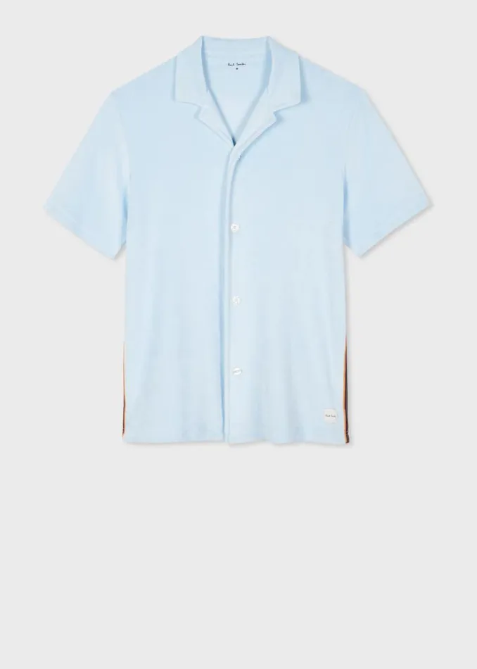Mens Paul Smith Loungewear Pale Blue Towelling Lounge Shirt Mens Paul Smith Loungewear Pale Blue Towelling Lounge Shirt