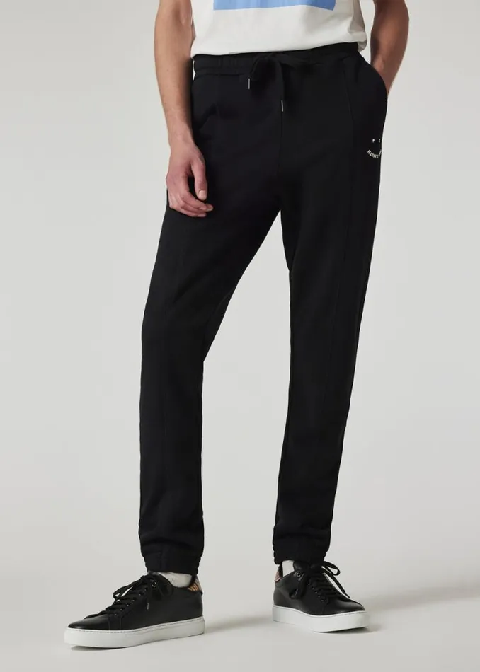 Mens Paul Smith Pants Black 039Happy039 Embroidery Sweatpants