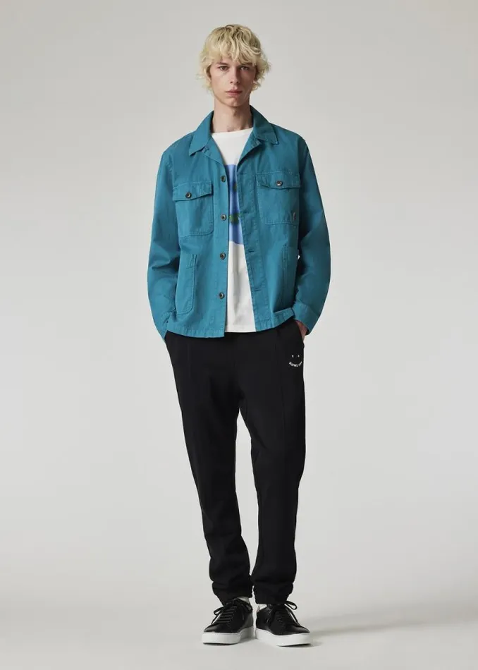 Mens Paul Smith Pants Black 039Happy039 Embroidery Sweatpants Mens Paul Smith Pants Black 039Happy039 Embroidery Sweatpants