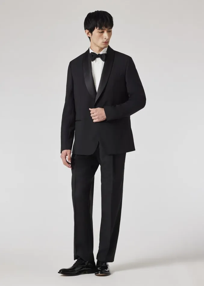 Mens Paul Smith Pants Black WoolMohair Pleated Trousers Mens Paul Smith Pants Black WoolMohair Pleated Trousers