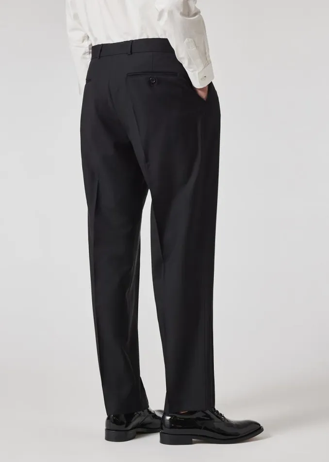 Mens Paul Smith Pants Black WoolMohair Pleated Trousers Mens Paul Smith Pants Black WoolMohair Pleated Trousers