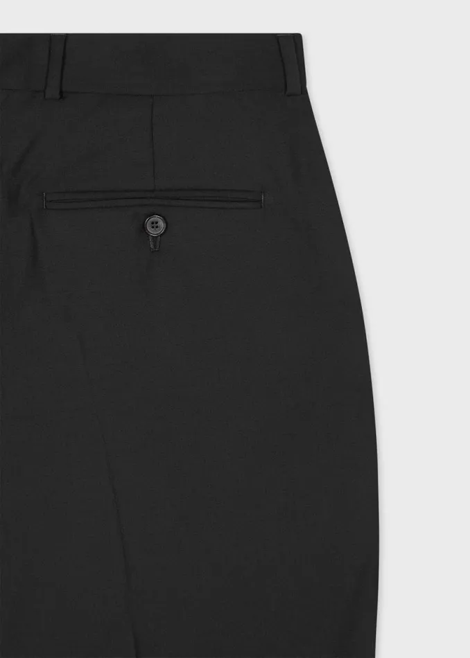 Mens Paul Smith Pants Black WoolMohair Pleated Trousers Mens Paul Smith Pants Black WoolMohair Pleated Trousers