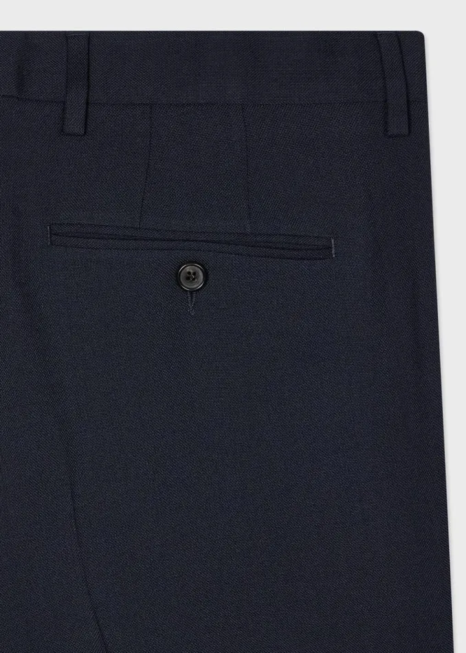 Mens Paul Smith Pants Dark Navy Straight Leg Wool Trousers Mens Paul Smith Pants Dark Navy Straight Leg Wool Trousers
