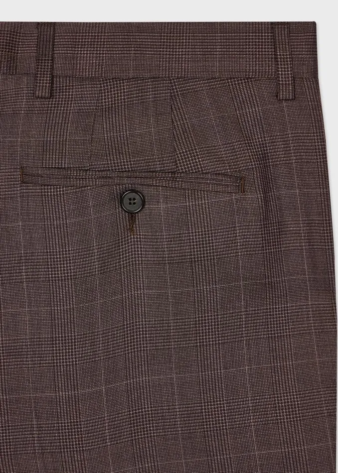 Mens Paul Smith Pants Dusky Purple Check Wool Straight Leg Trousers Mens Paul Smith Pants Dusky Purple Check Wool Straight Leg Trousers