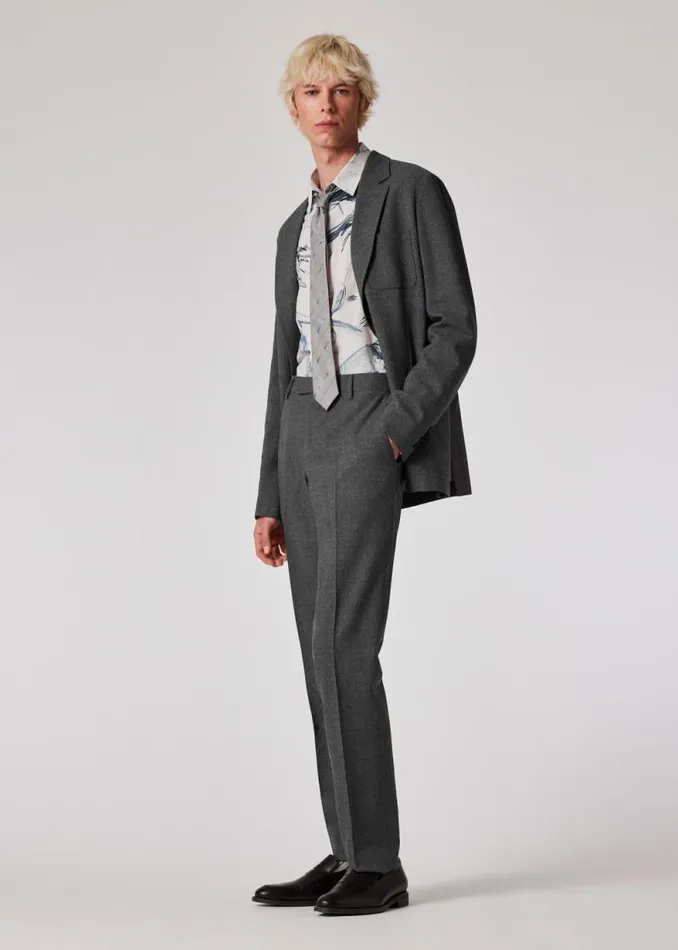 Mens Paul Smith Pants Grey Straight Leg Wool Trousers Mens Paul Smith Pants Grey Straight Leg Wool Trousers